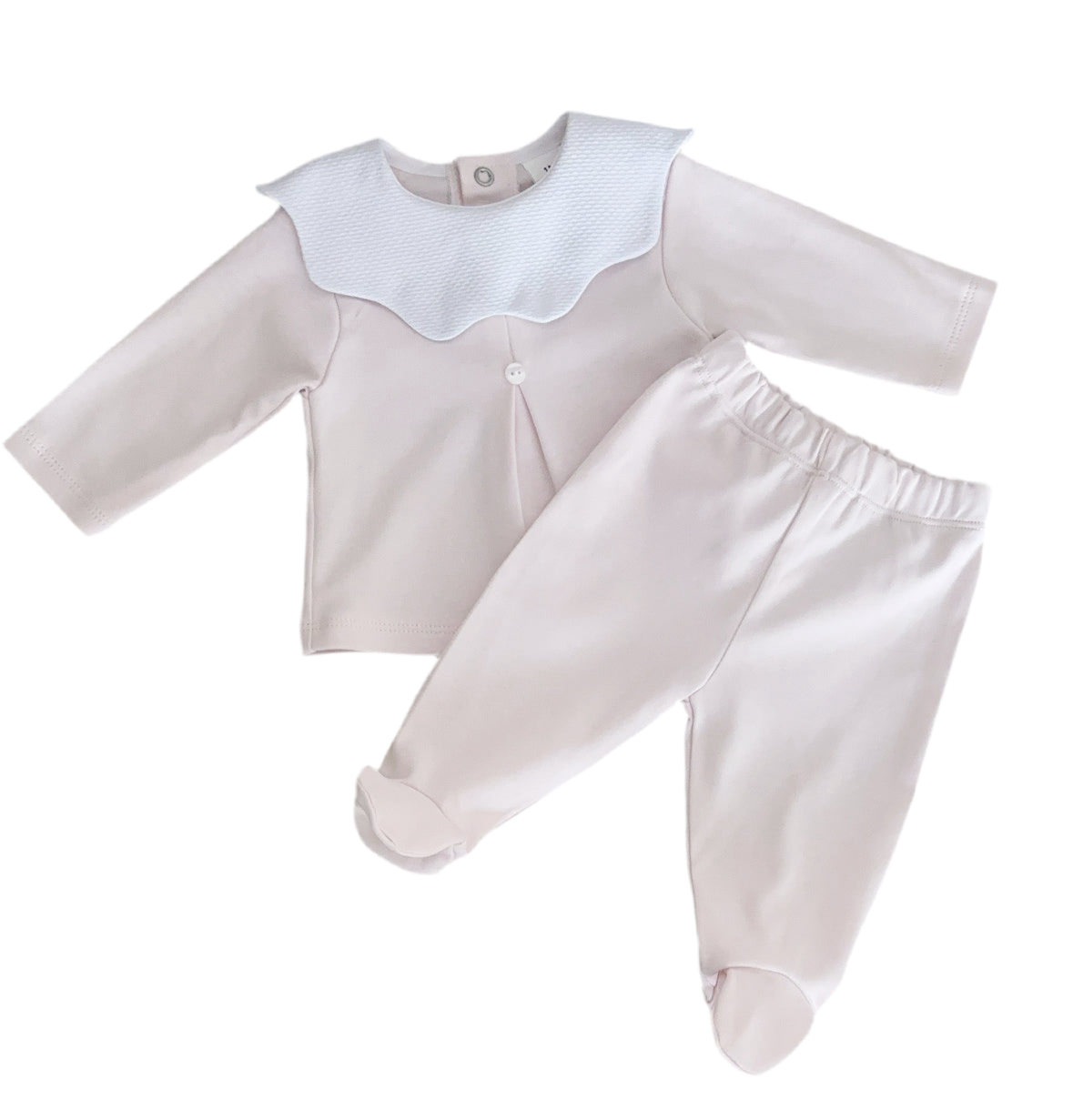 Baby girls scalloped collar top & legging set