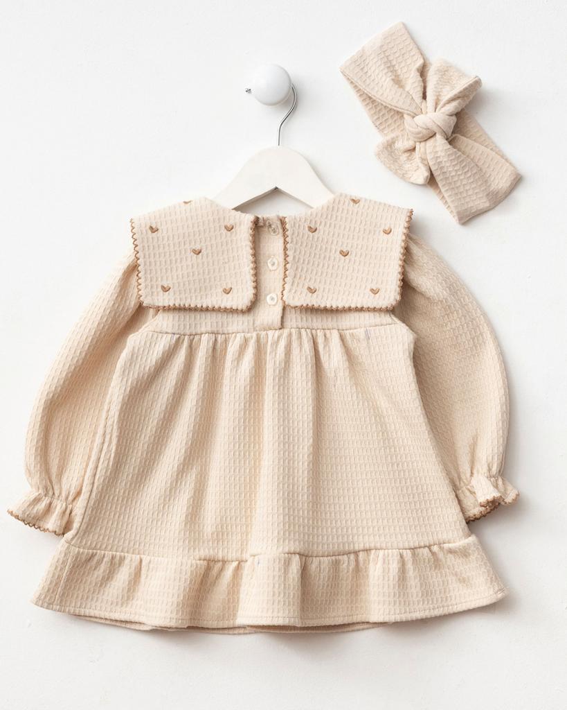 Baby girls Heart embossed dress set