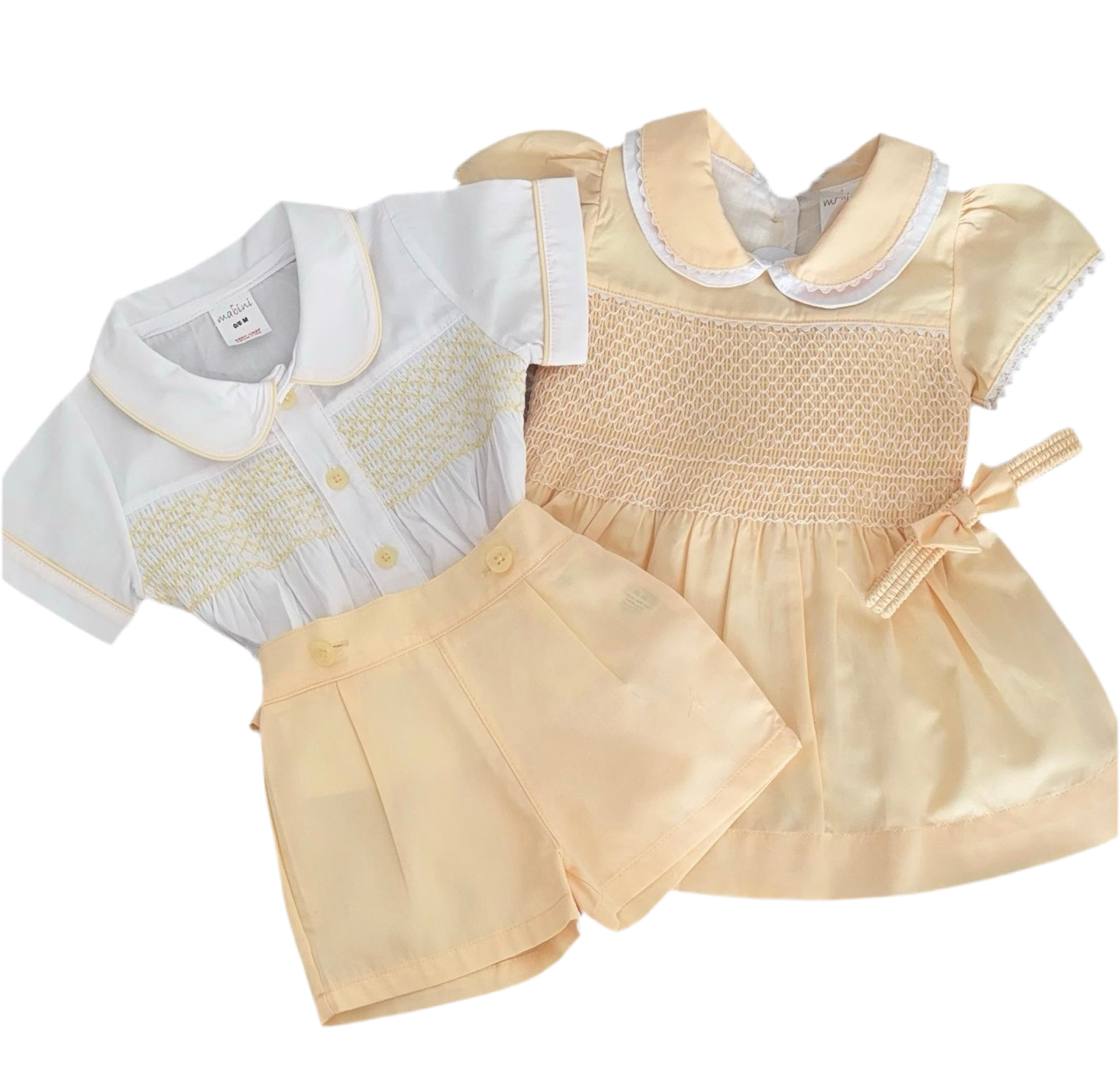 Baby boys lemon smocked set