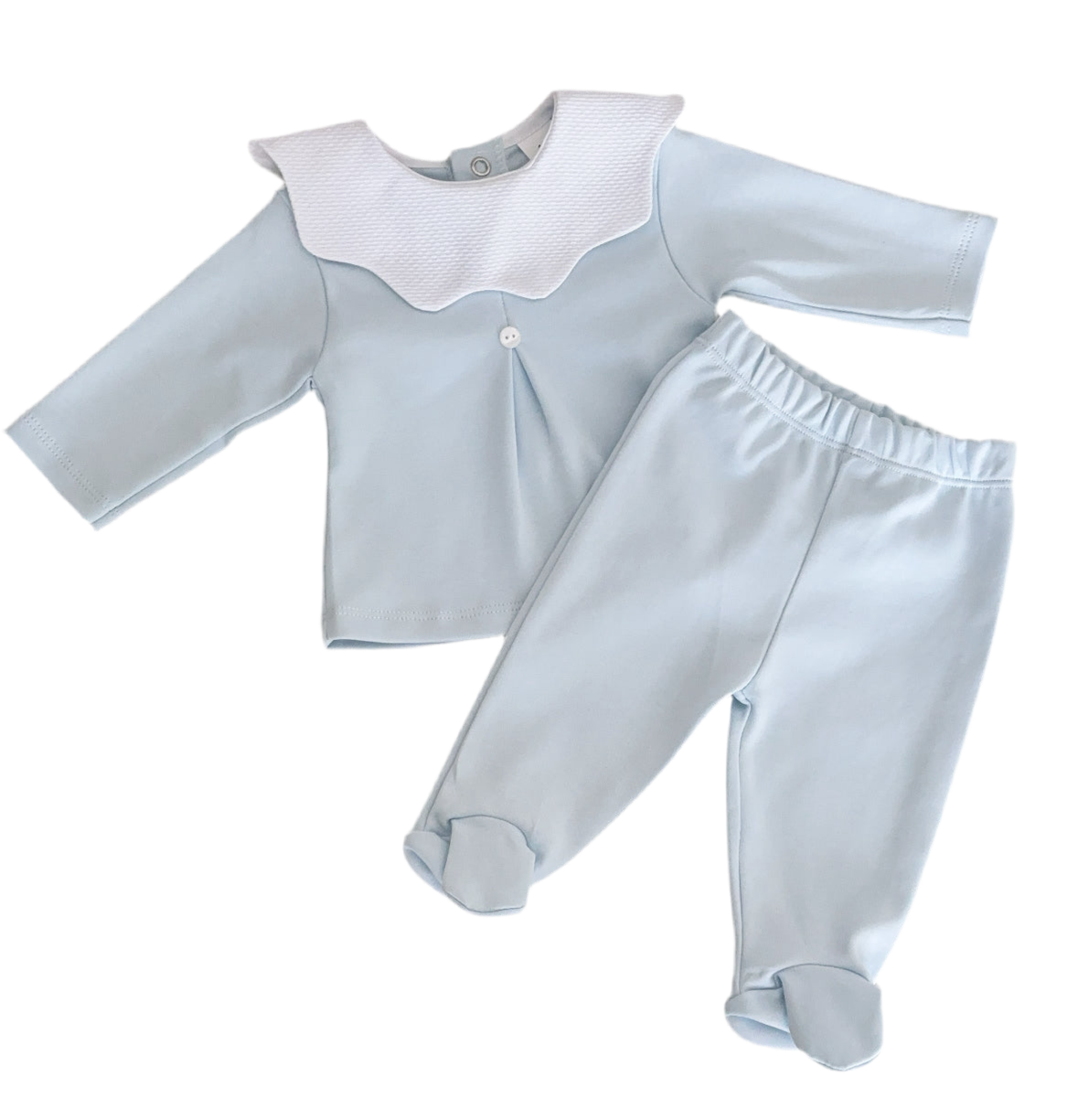 Baby boys scalloped collar top & legging set