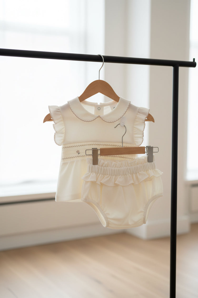 Baby girls smocked cotton set