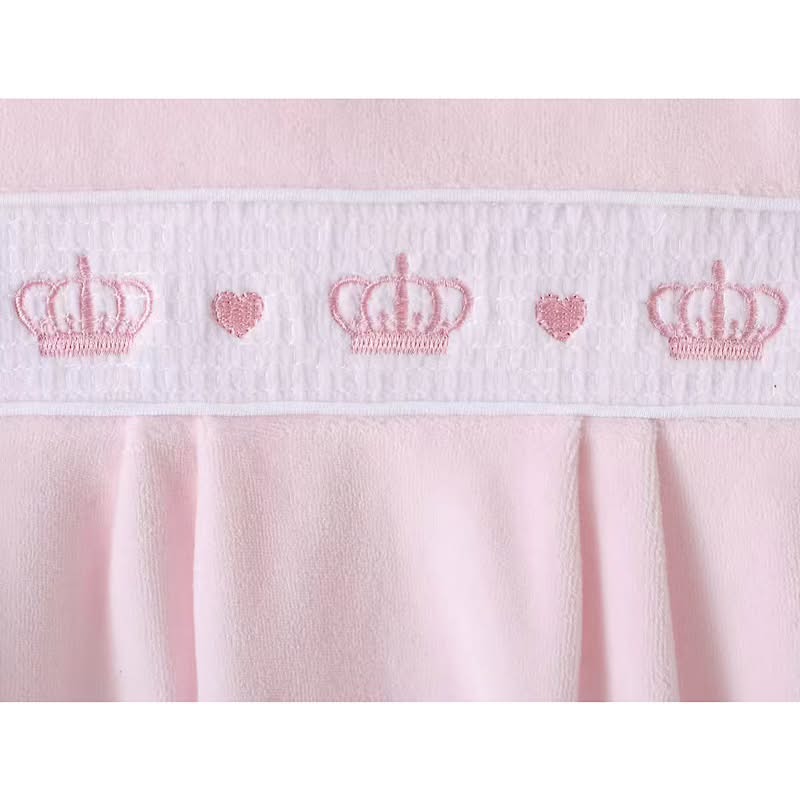 Baby girls velour smocked crown all in one