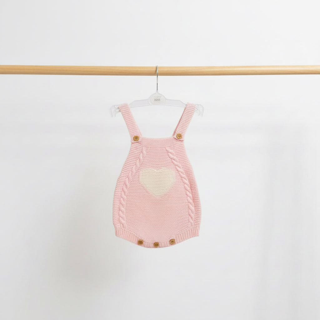 Pink “Heart" Knitted romper