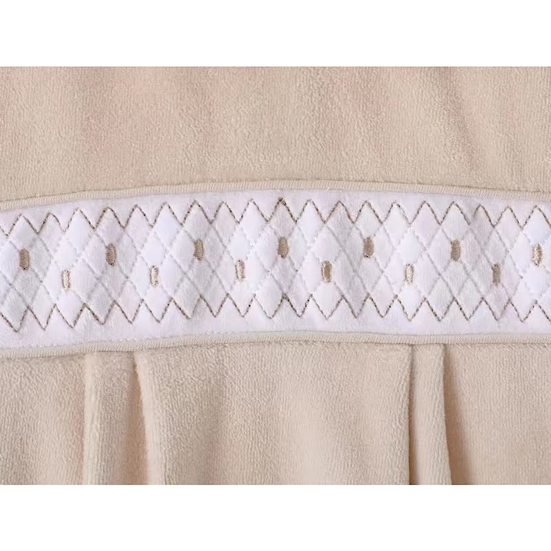 Unisex Velour Polka Dot Smocked All in One