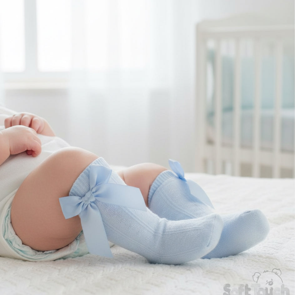 Baby girls Knee high bow socks