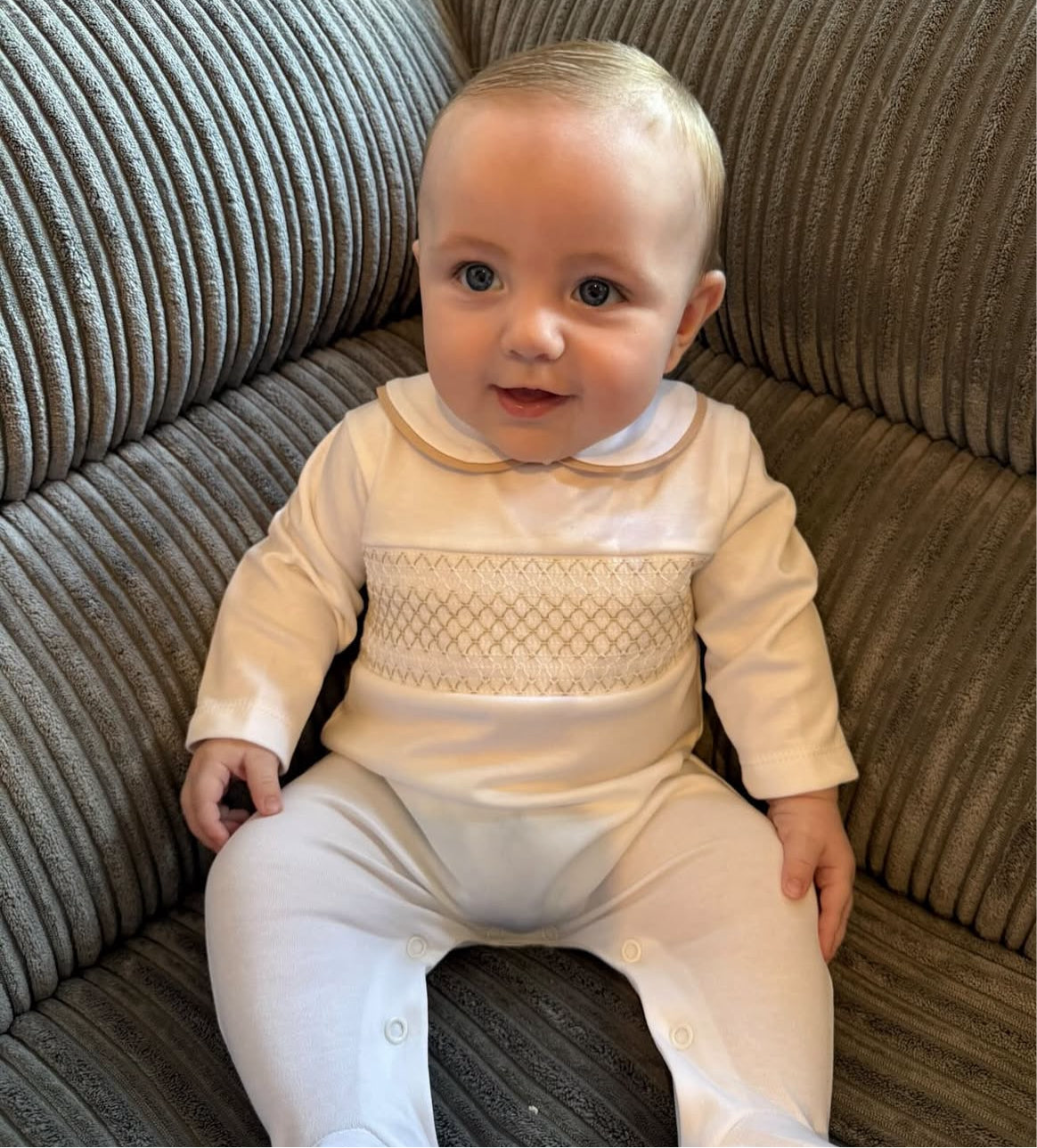 Unisex smocked all in one