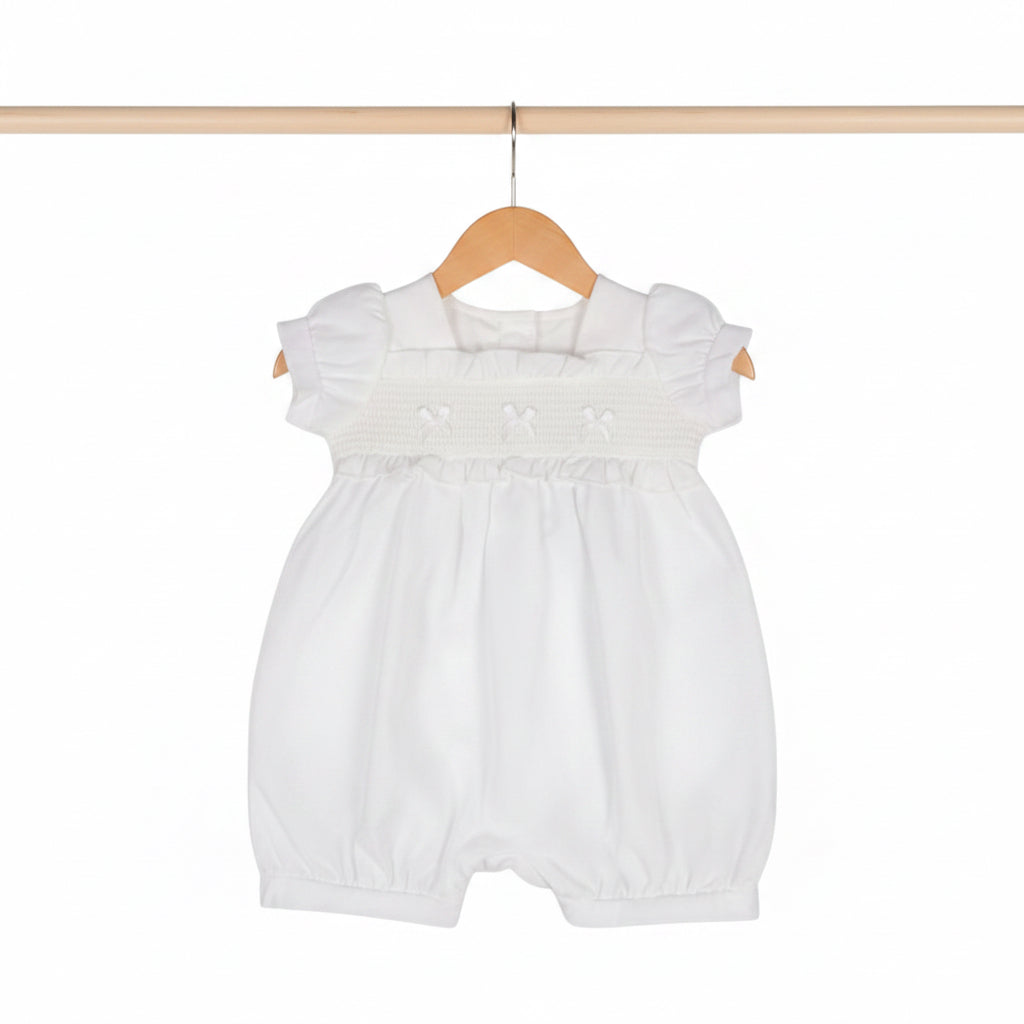 Baby girls smocked romper