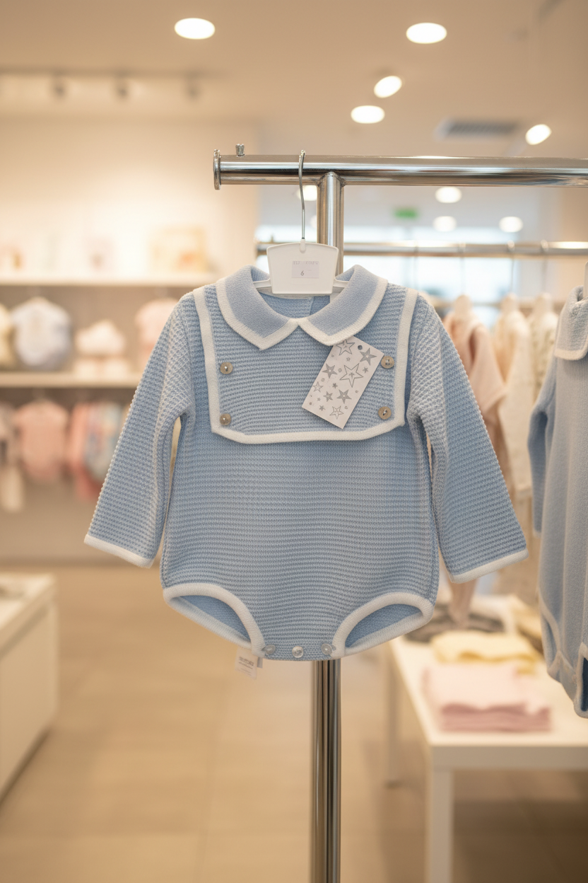 Baby boy’s knitted romper