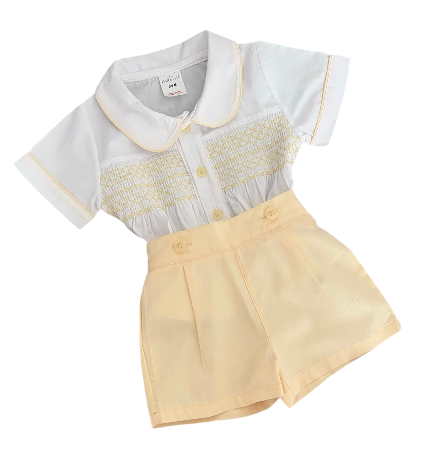Baby boys lemon smocked set