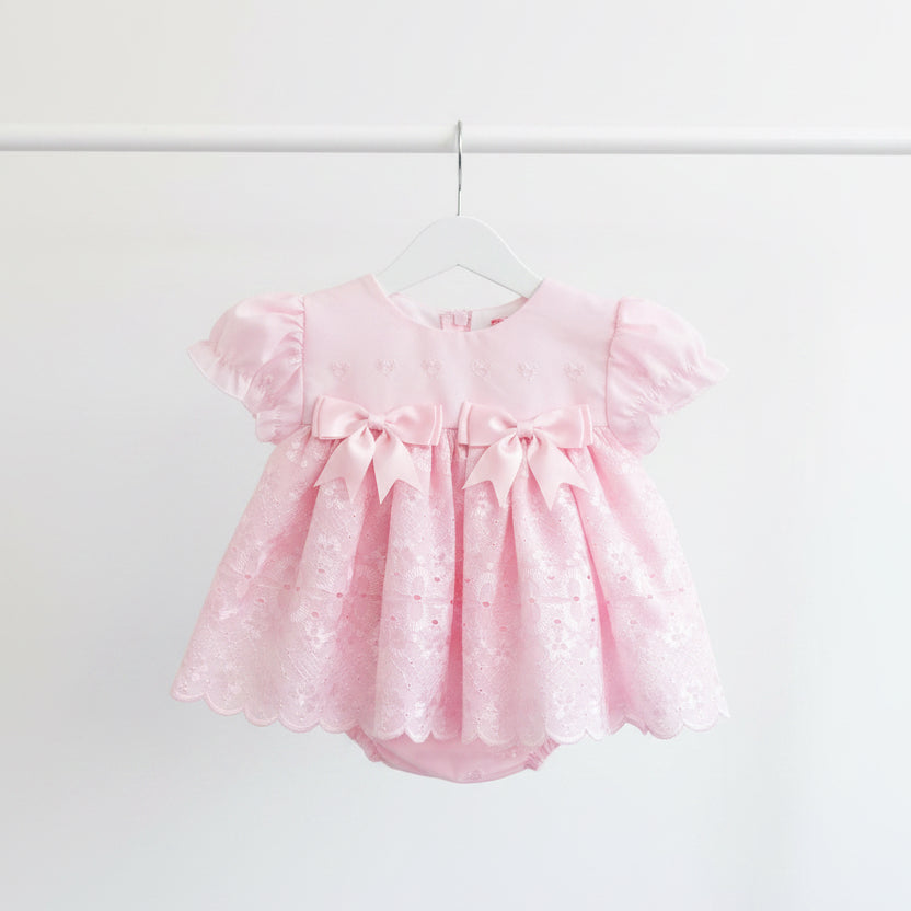 Baby girls Broderie dress with knickers