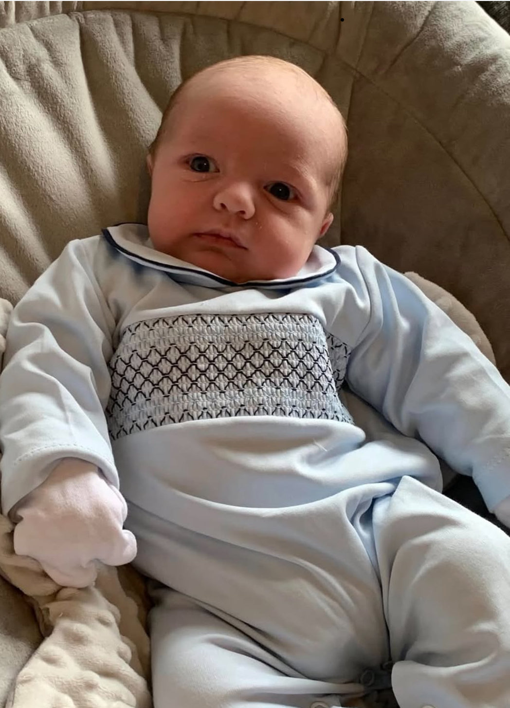Baby boys smocked all in one