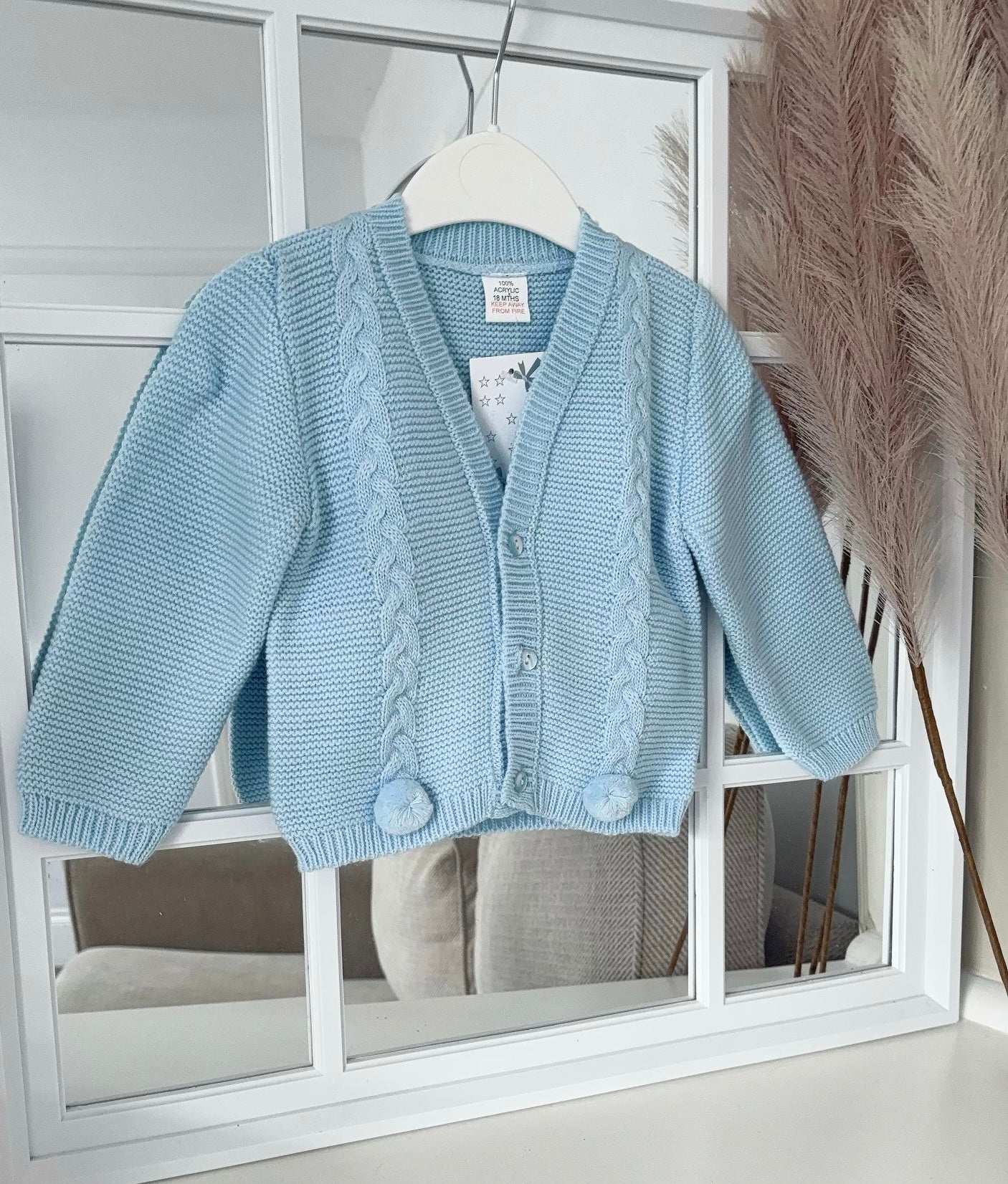 Sky Knitted pompom cardigan