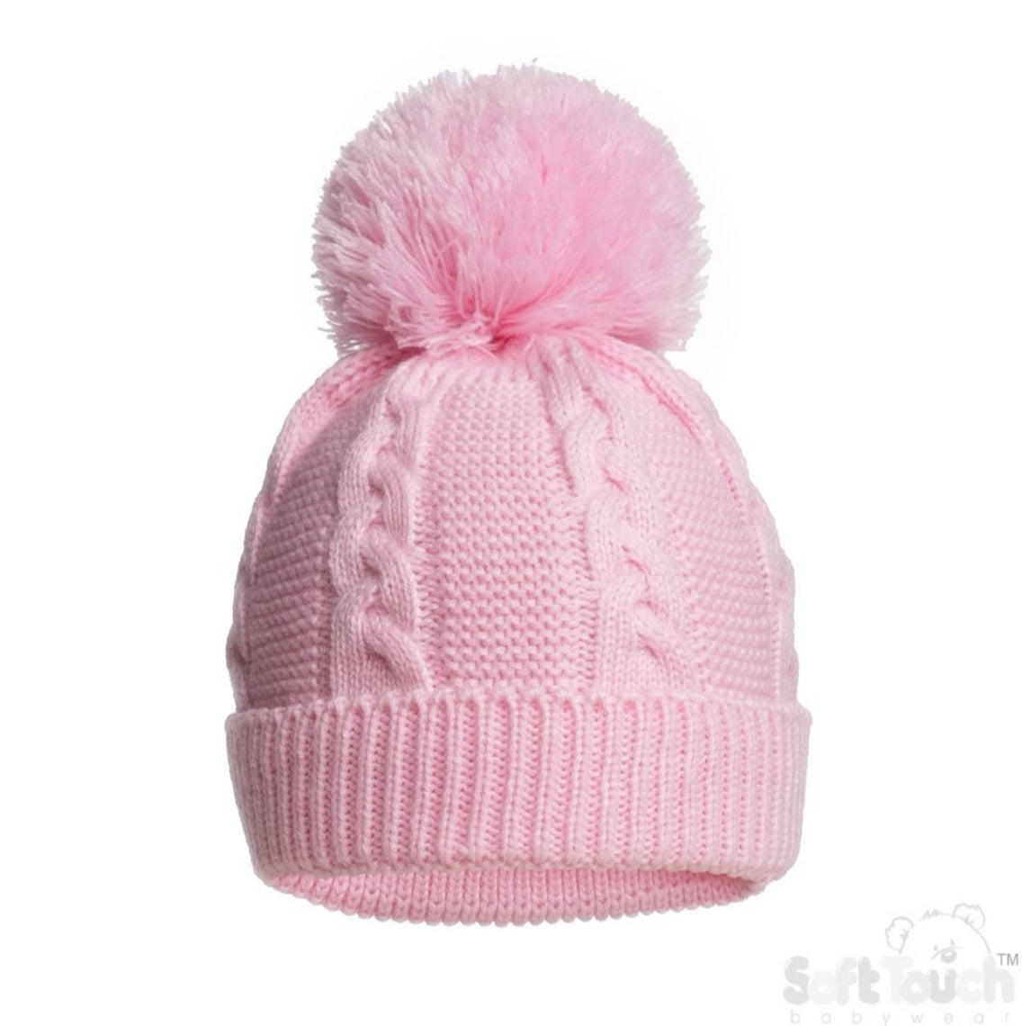 Cable knit ‘pompom’ hat