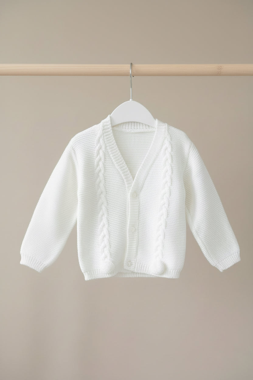 Knitted pompom cardigan