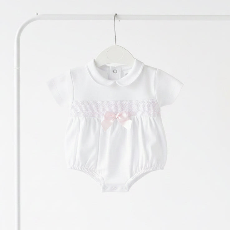 Baby girls smocked romper