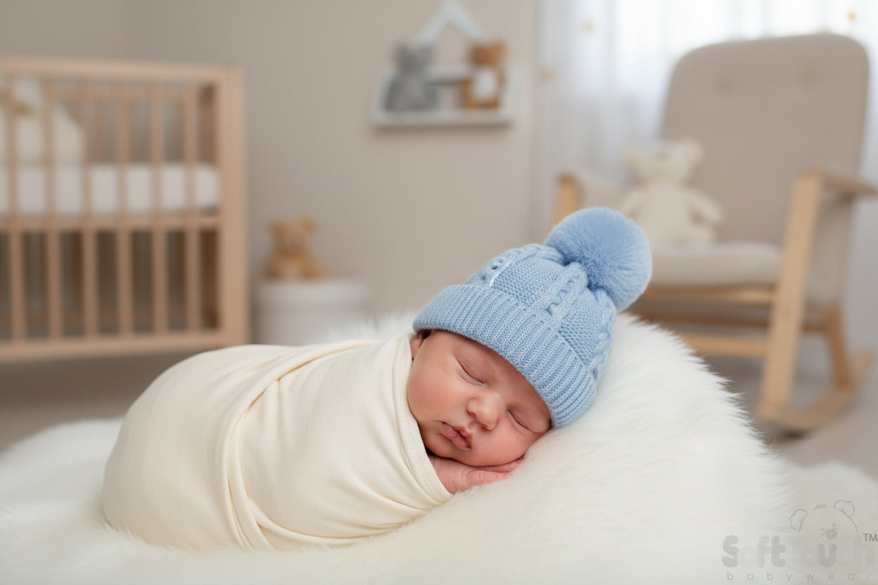 Cable knit ‘pompom’ hat