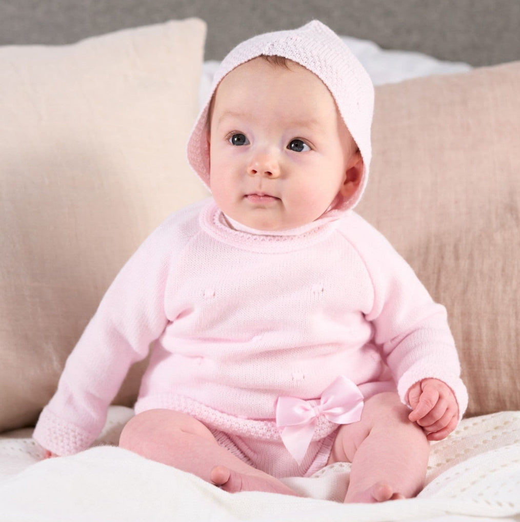 Dandelion knitted set with bonnet
