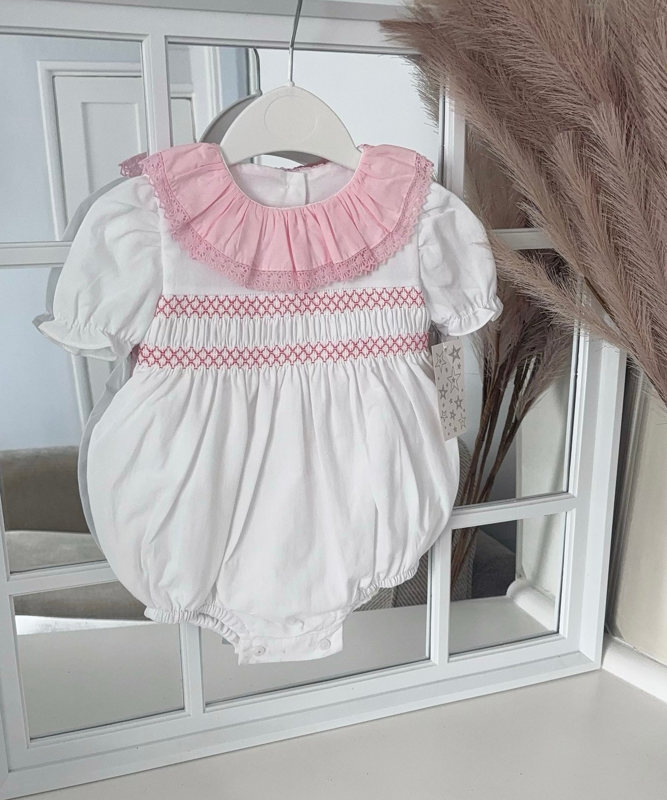 Baby girls smocked romper