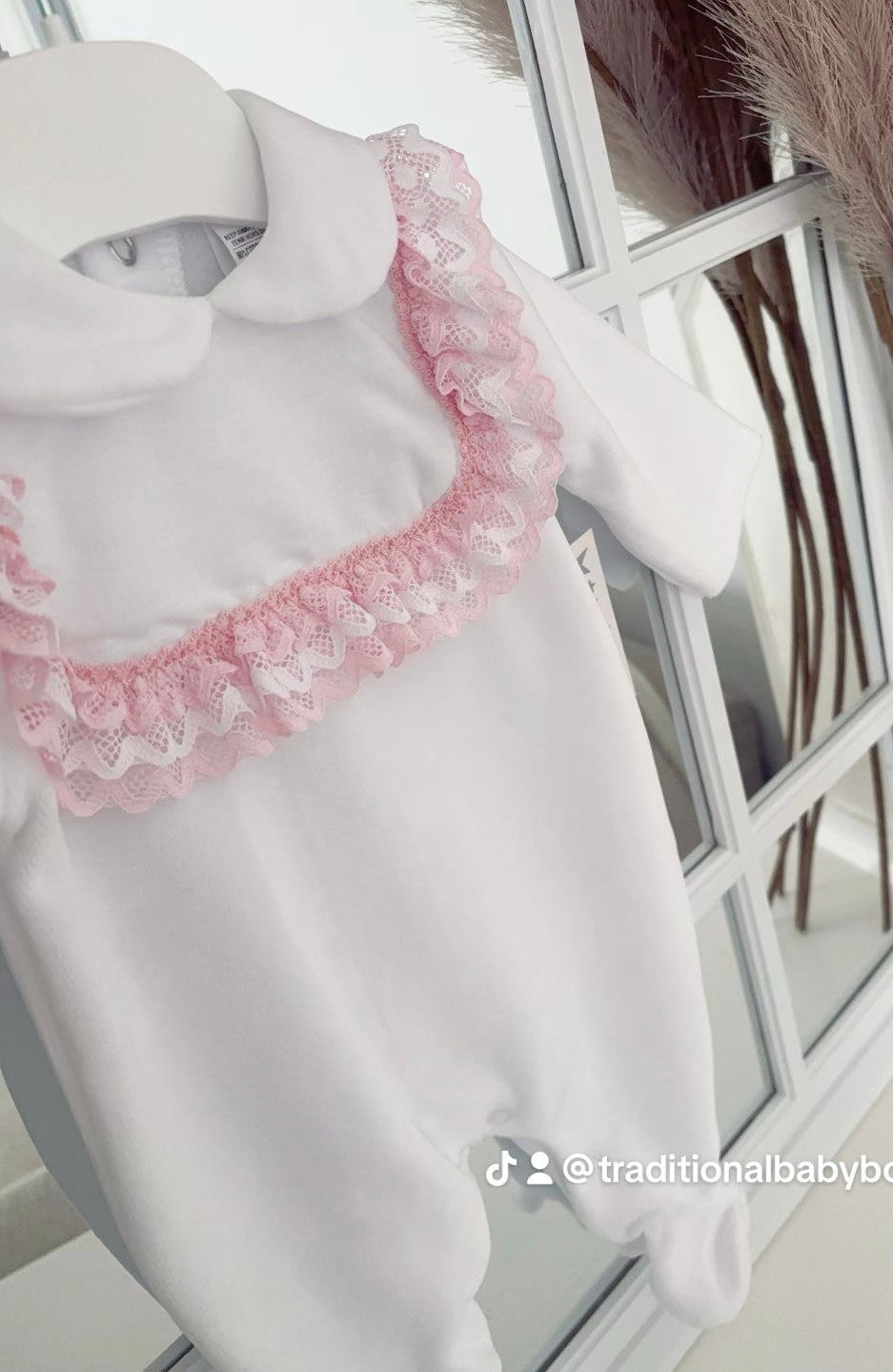 Baby girls frilled lace all in one
