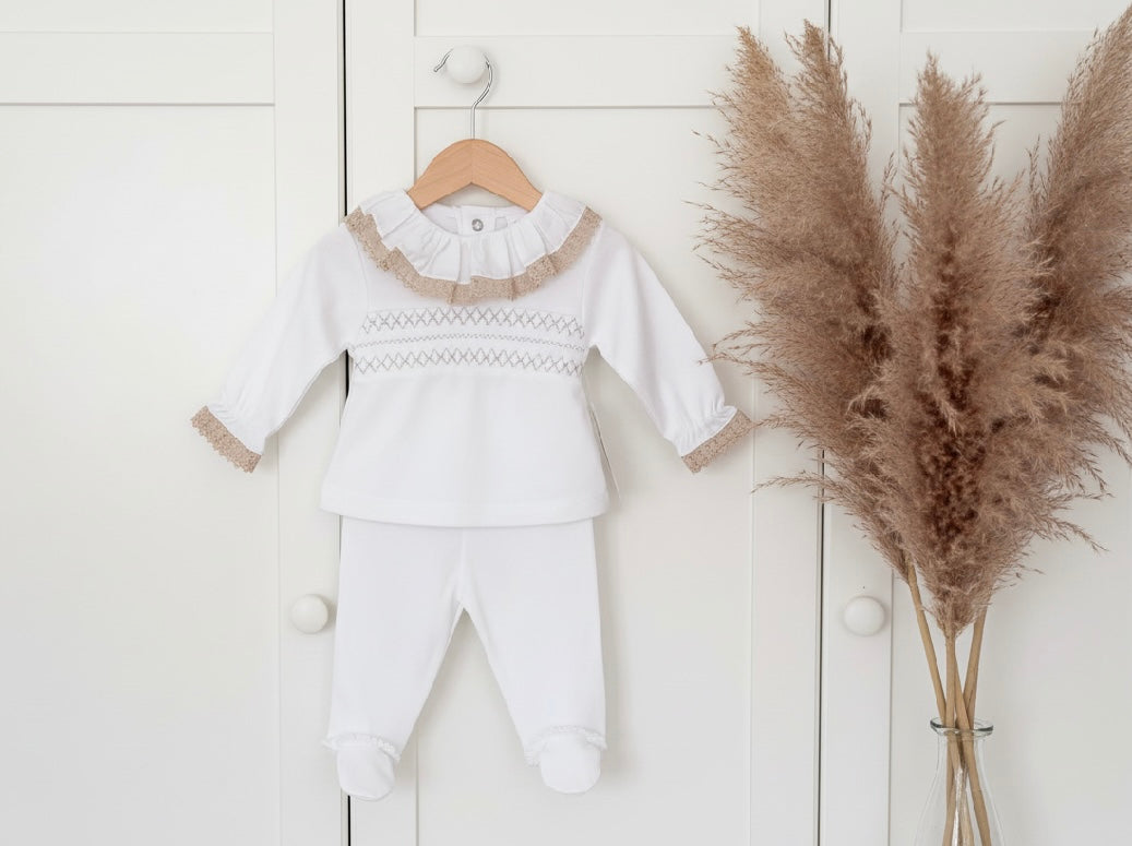 Baby girls smocked cotton set