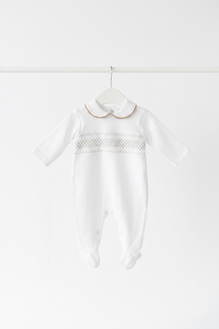 Unisex smocked all in one