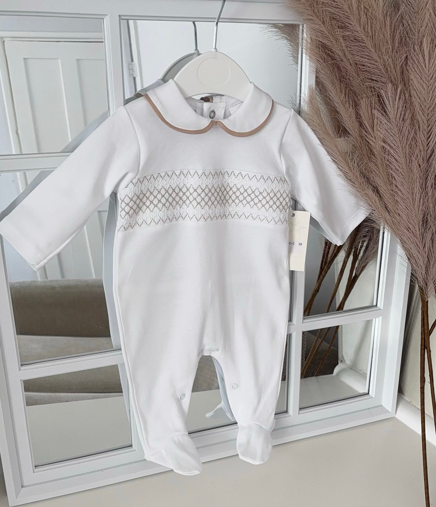 Unisex smocked all in one