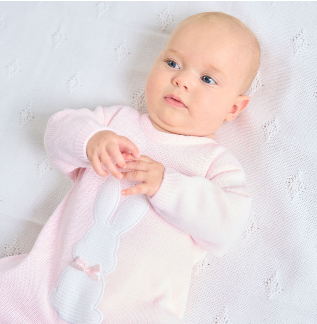 Baby girls knitted “Bunny” all in one
