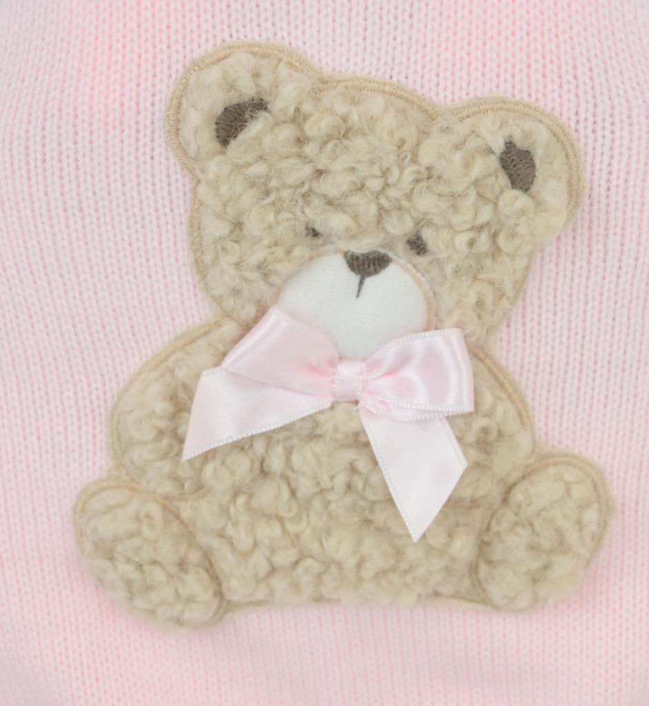 Baby girls knitted "Bear" Dungaree Set
