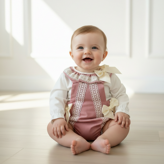 Baby girls romper & blouse set