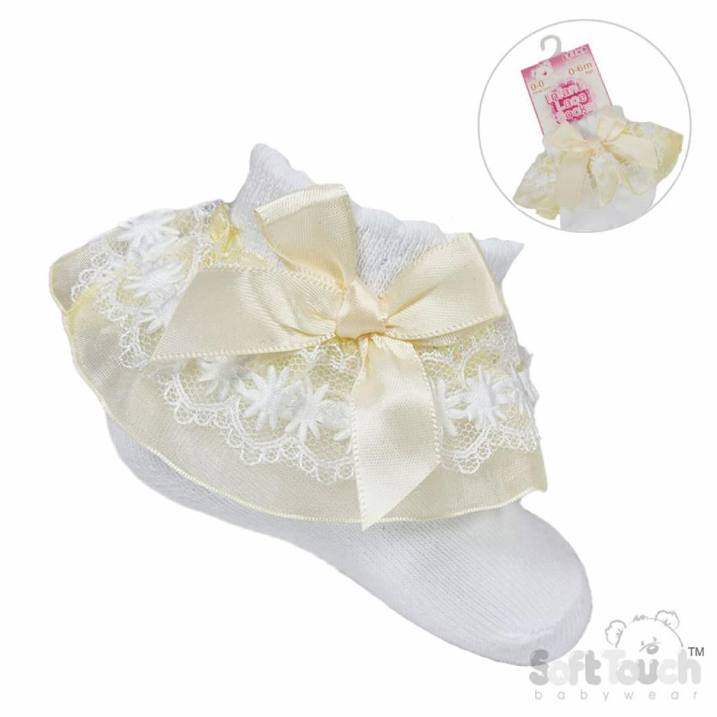 Baby yellow Organza Lace Socks