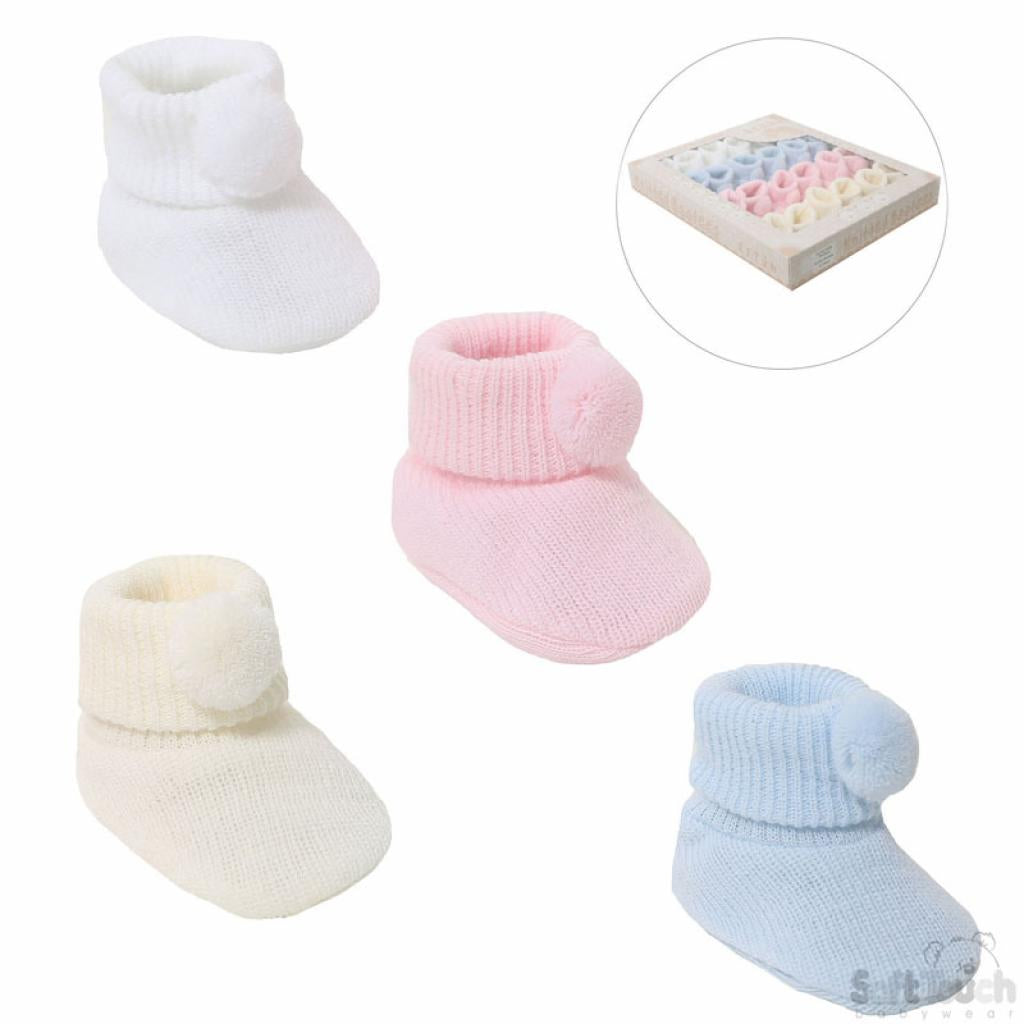 Pom pom Knitted booties