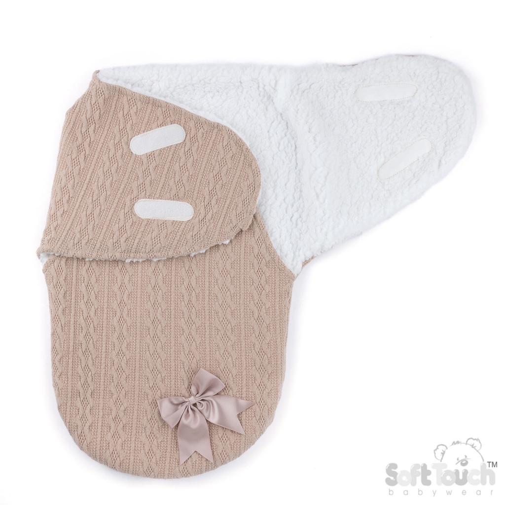 Biscuit Cable swaddle with Sherpa lining