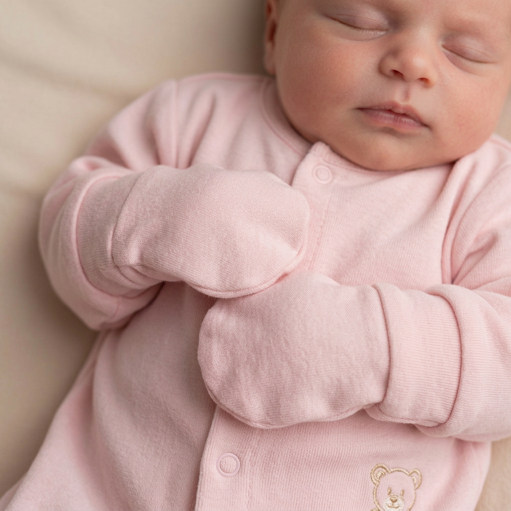 Baby girls cotton scratch mittens