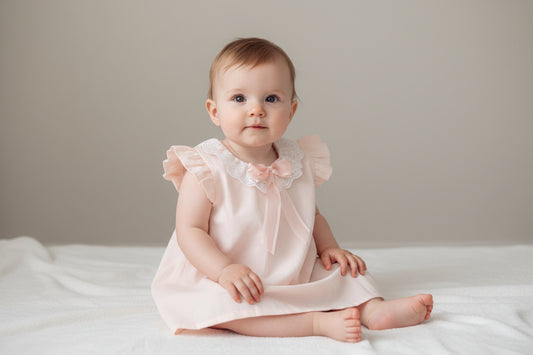 Baby girls peach shimmer two piece set