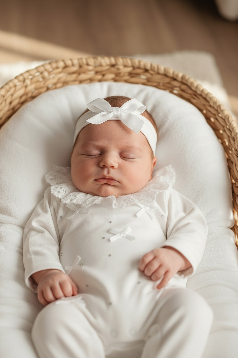 Baby girls diamanté all in one with headband