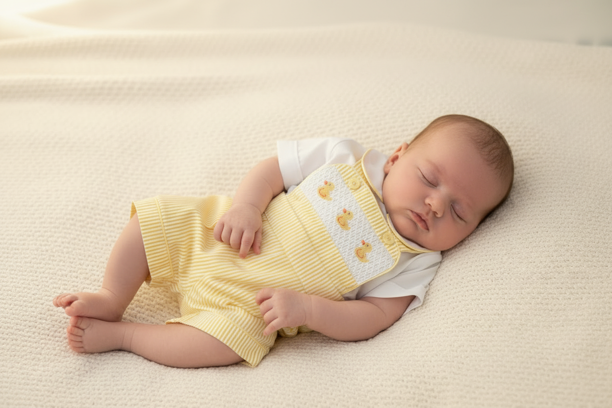 Baby boys smocked “Duckling” set