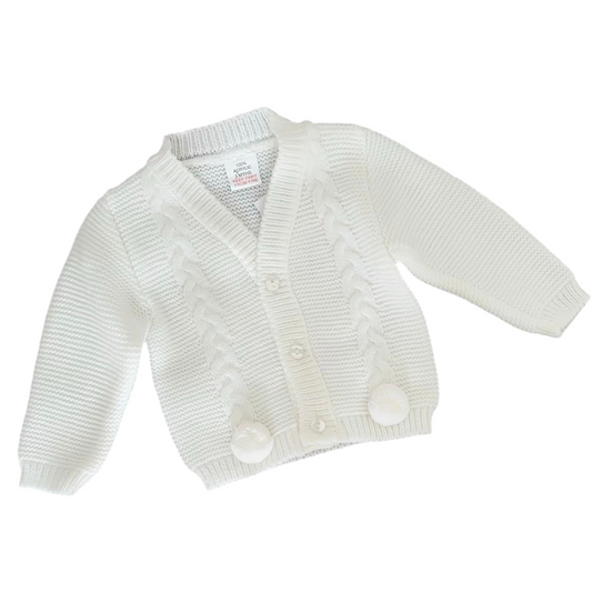 Knitted pompom cardigan
