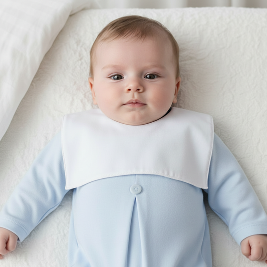 Baby boys Cotton Square Collar Mock Bib all in one