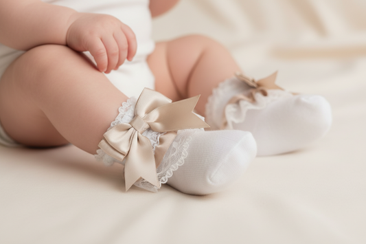Baby Socks with Lace and Bow