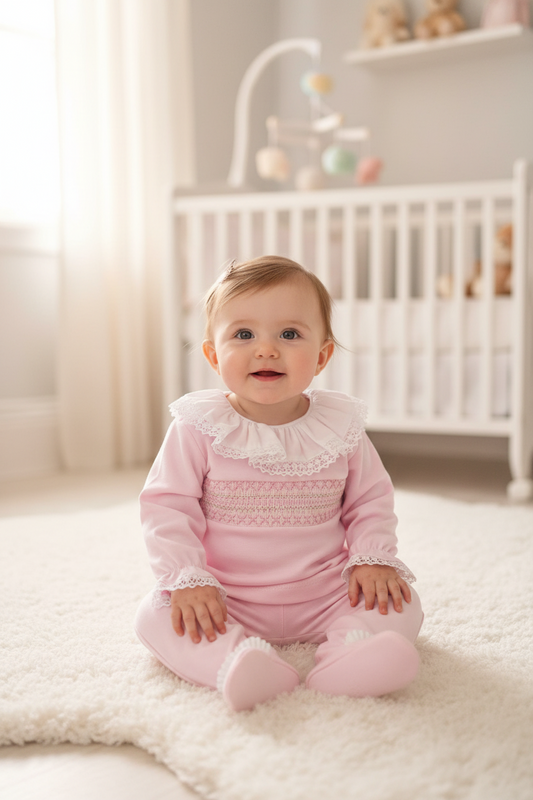 Baby girls smocked two piece set