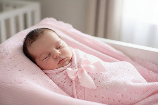 Crochet lace and ribbon shawl - Pink