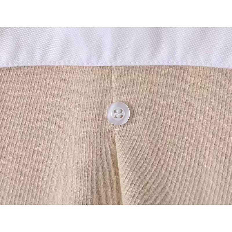 Unisex Cotton Square Collar Mock Bib all in one
