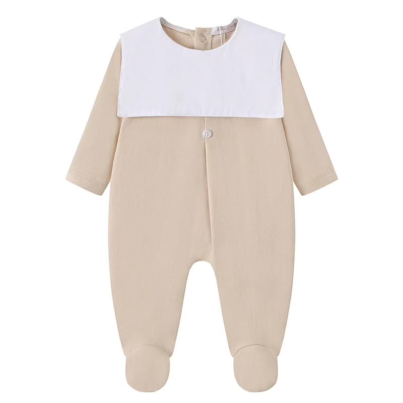 Unisex Cotton Square Collar Mock Bib all in one