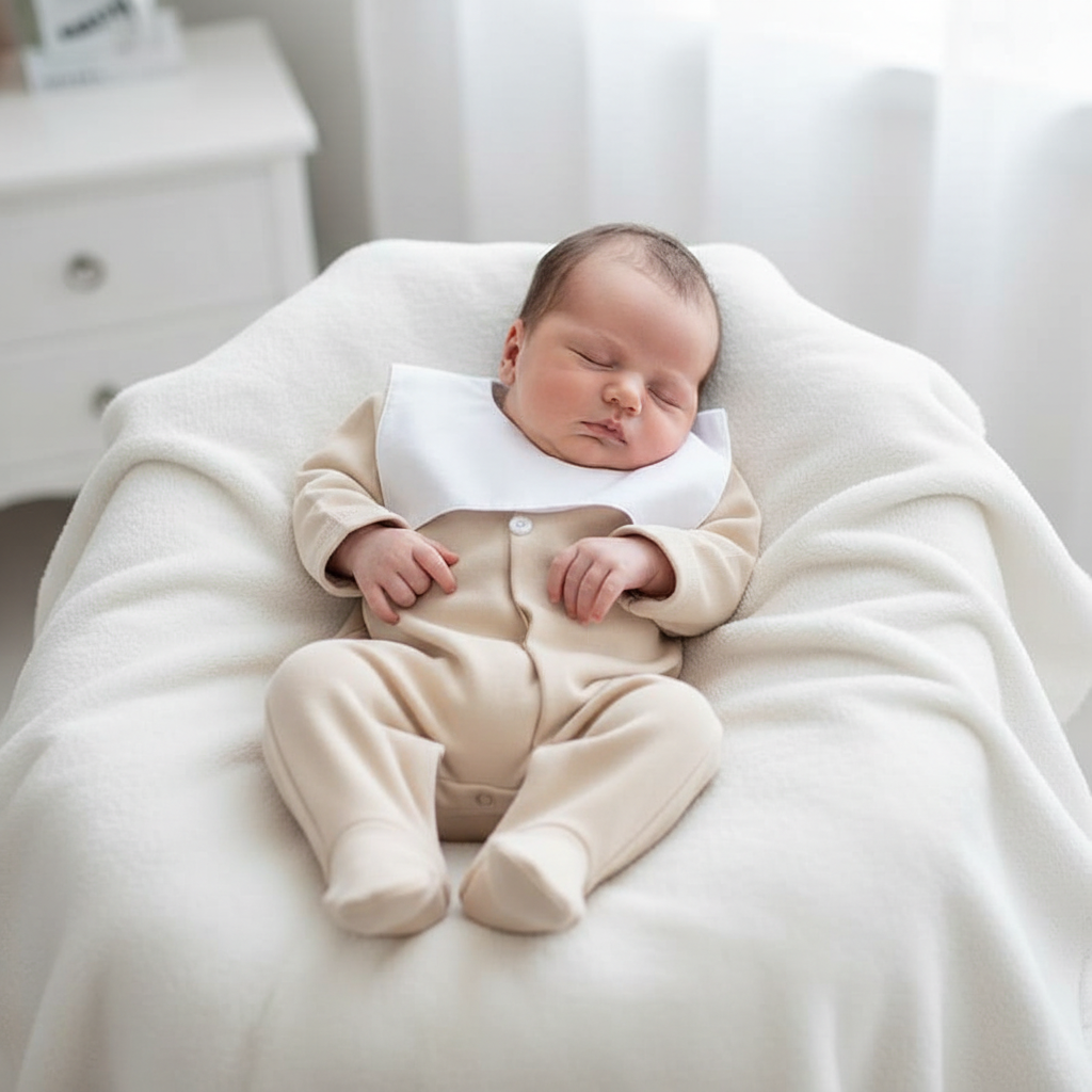 Unisex Cotton Square Collar Mock Bib all in one