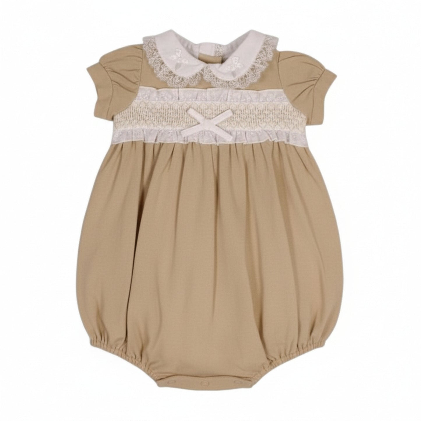 Baby girls Linen "Smocked " Romper