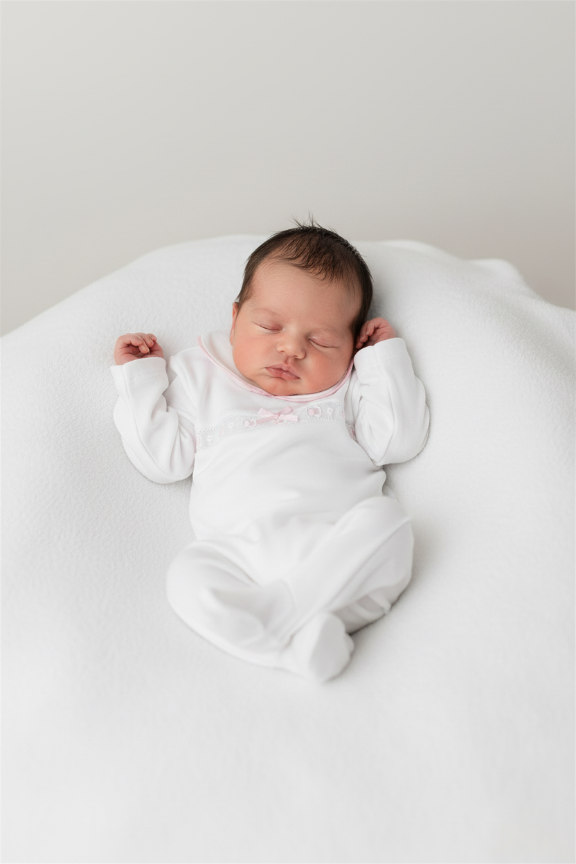 Baby girls slotted ribbon all in one