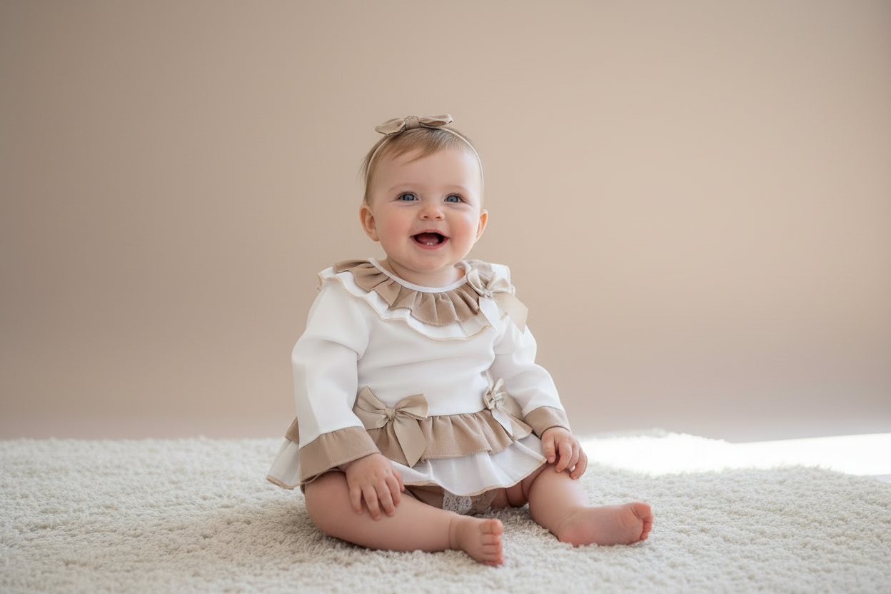 Baby girls “Nancy” top and bloomer set