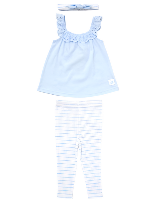 Baby girls Broderie Anglaise Ribbed Legging Set