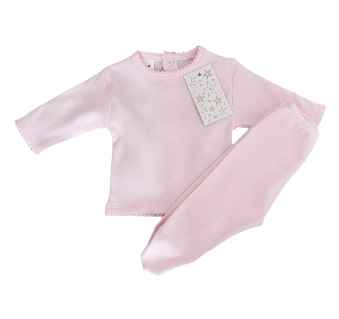 Baby girls stitched edge cotton set
