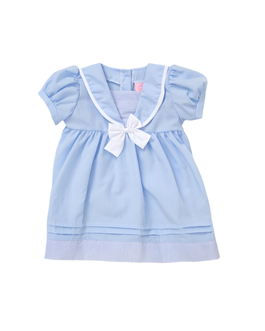 Baby girls “sailor” dress with knickers and headband